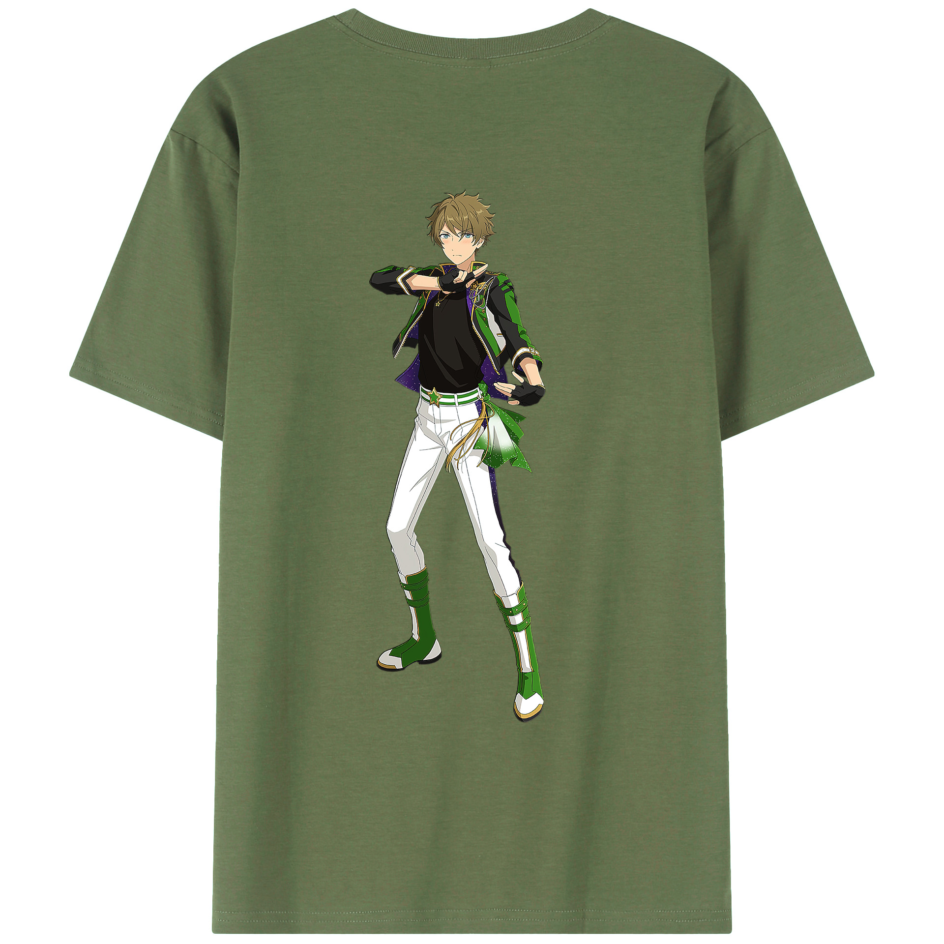 （画像用） あんさんぶるスターズ! Ensemble Stars 綿100％ メンズ半袖Tシャツ（バックプリント） 通気性